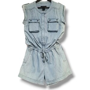 CALVIN KLEIN JEANS Sleeveless Denim Romper w Pockets & Drawstring Waistline